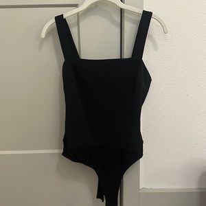 Lulu's black squareneck tank bodysuit